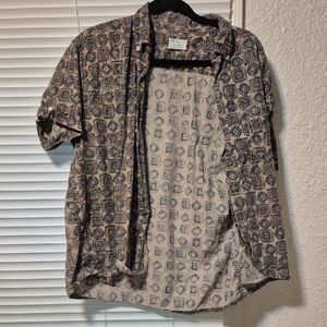 Vintage Patterned Short Sleeve Shirt